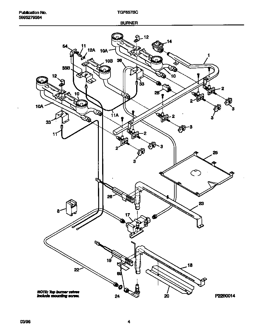 Tappan TGF657BCB2 burner diagram