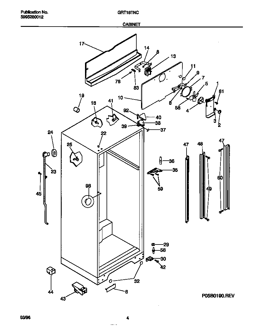 Gibson GRT18TNCW2 cabinet diagram