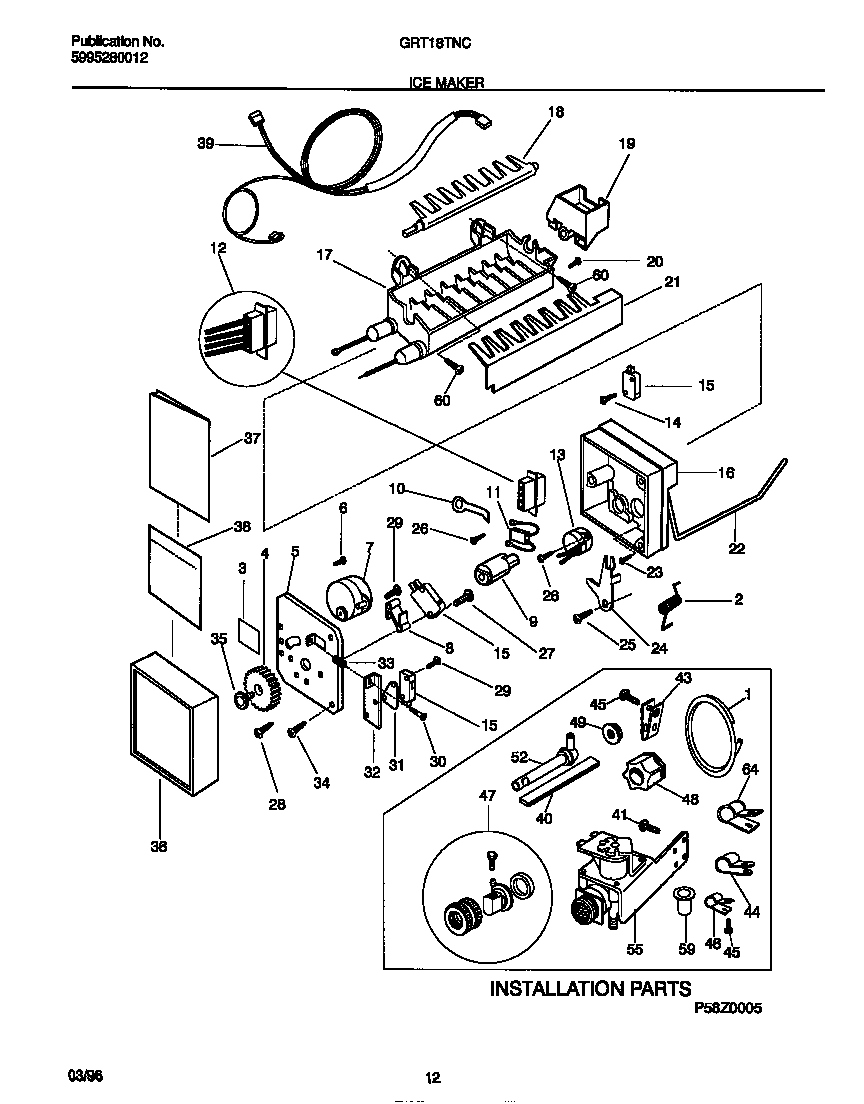 Gibson GRT18TNCW2 ice maker diagram
