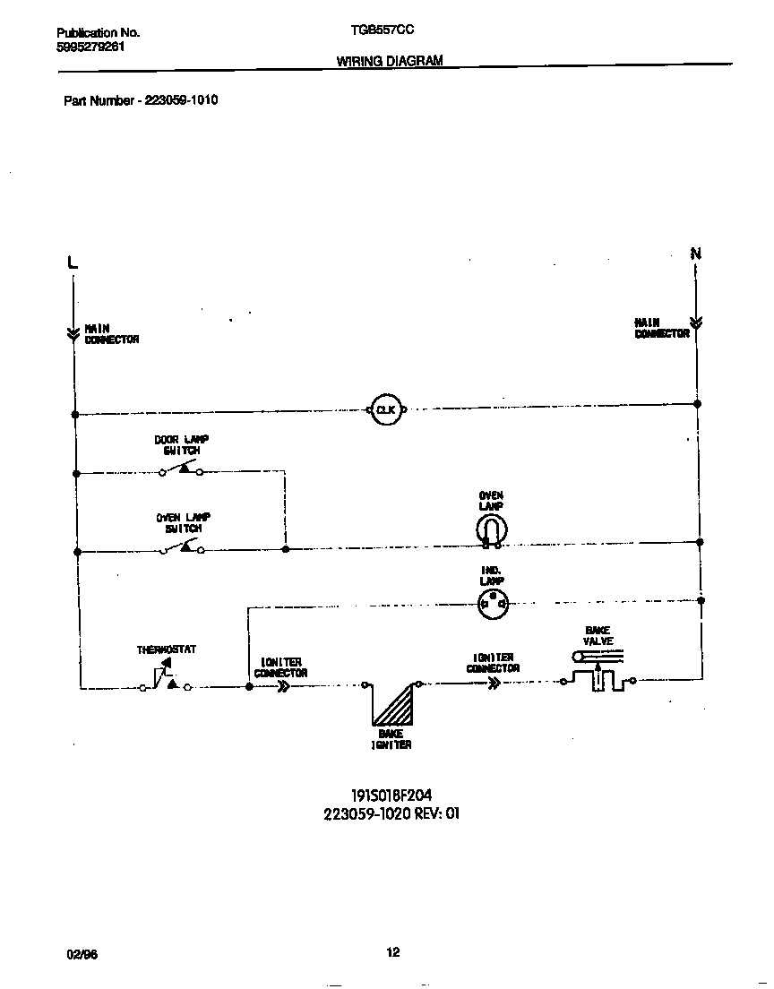 Tappan TGB557CCS2 wiring diagram diagram