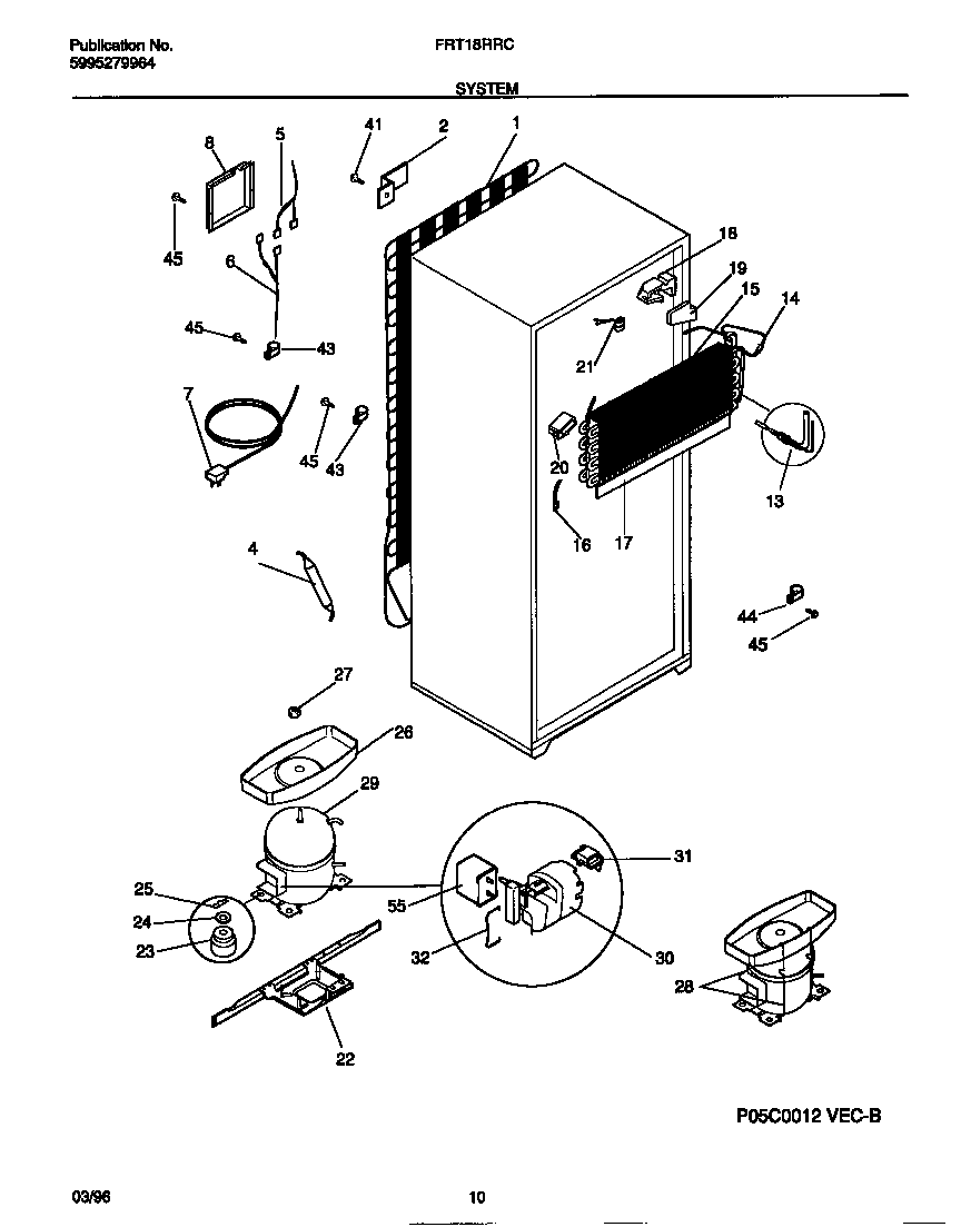 Frigidaire FRT18RRCW1 system diagram