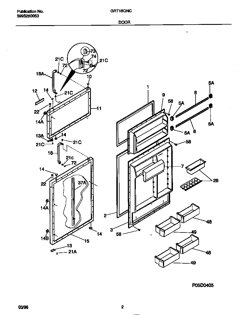 Gibson GRT18QNCW2 door diagram