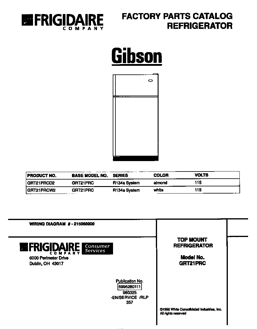 Gibson GRT21PRCW2 cover diagram