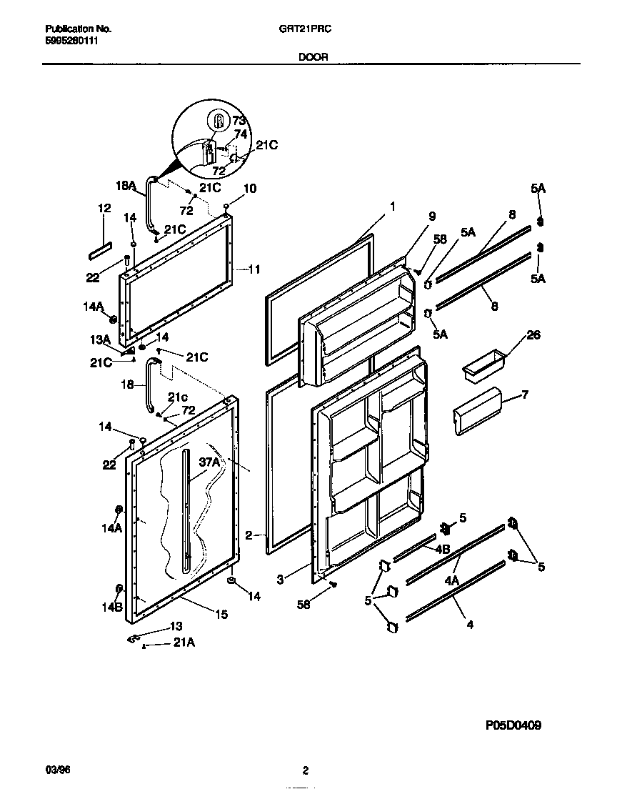 Gibson GRT21PRCW2 door diagram
