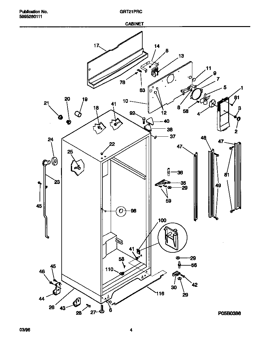 Gibson GRT21PRCW2 cabinet diagram