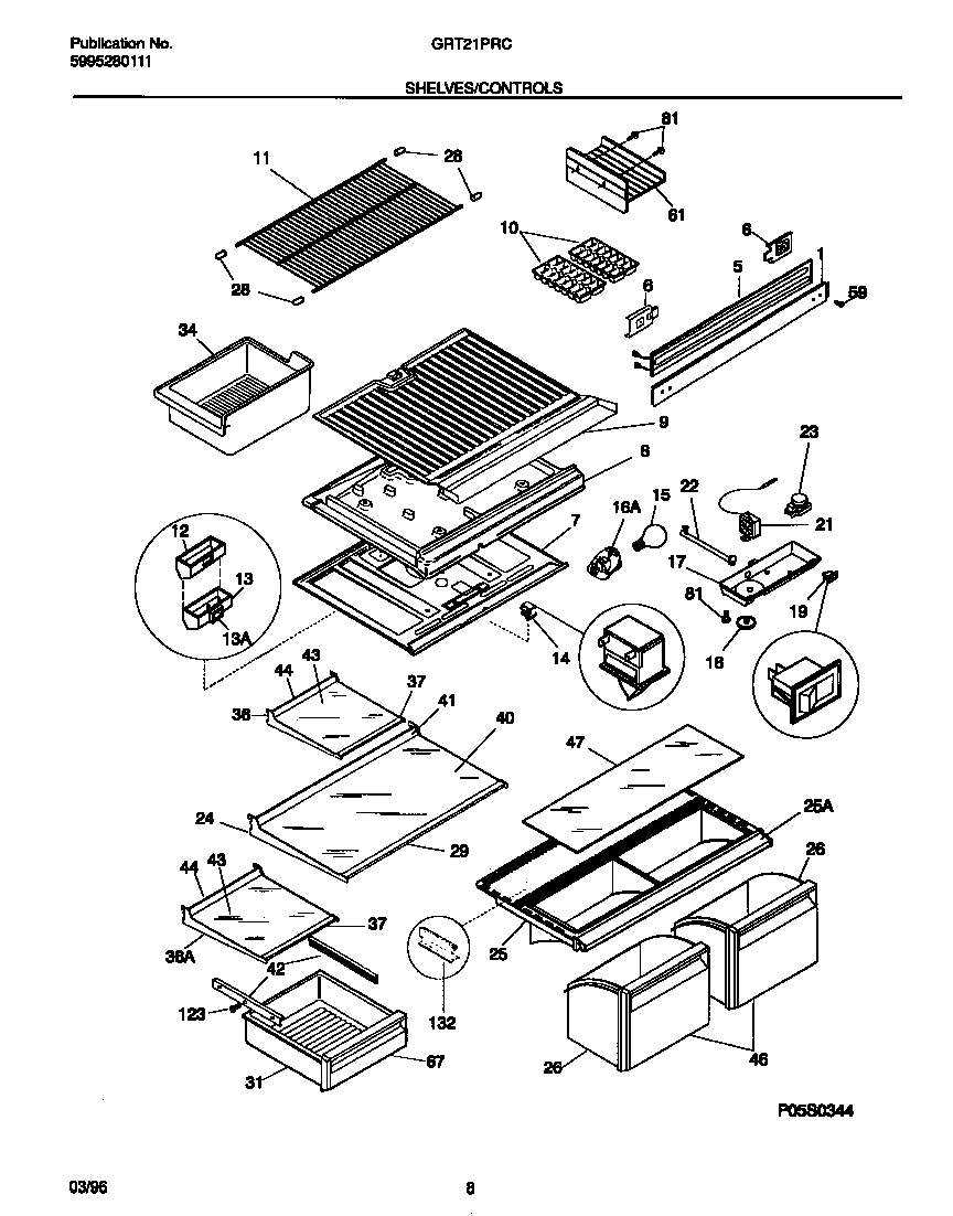 Gibson GRT21PRCW2 shelves/controls diagram
