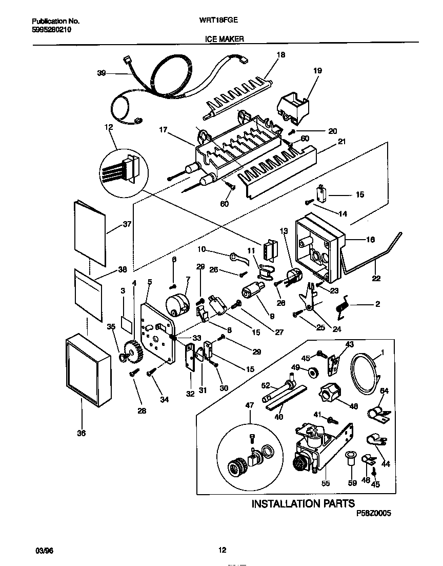 White-Westinghouse WRT18FGED0 ice maker diagram