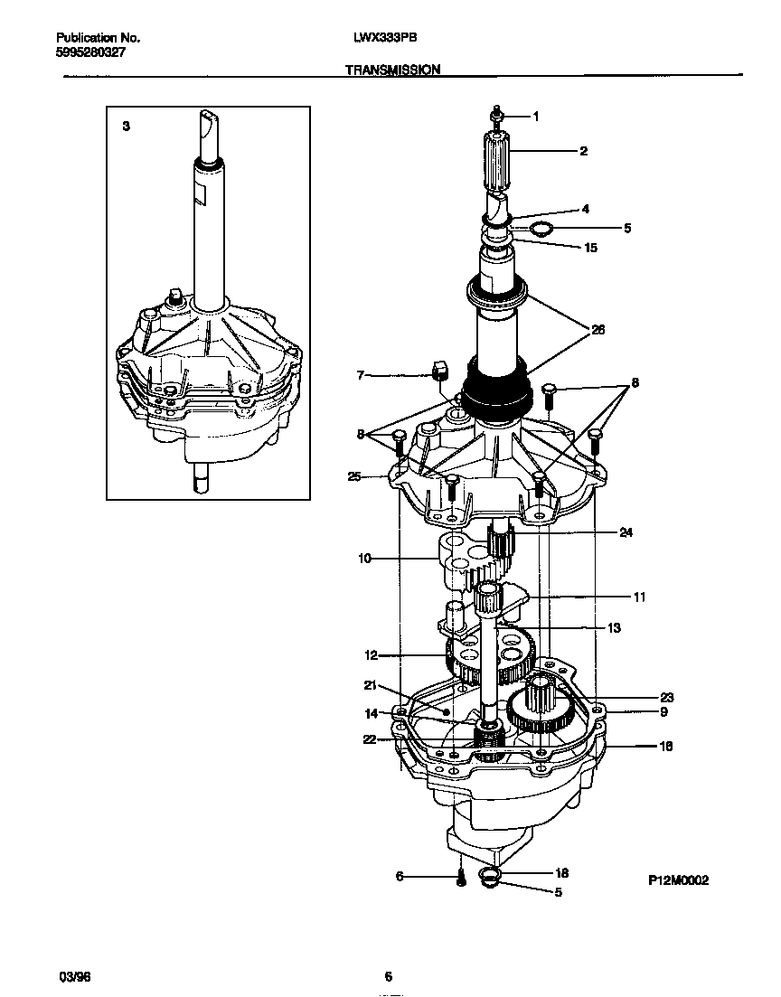 Frigidaire LWX333PBW1 transmission diagram