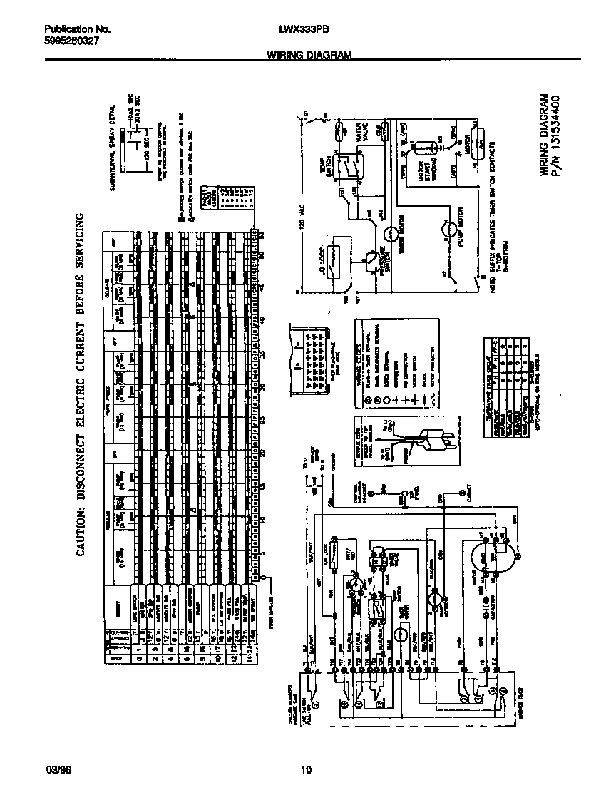 Frigidaire LWX333PBW1 wiring diagram diagram