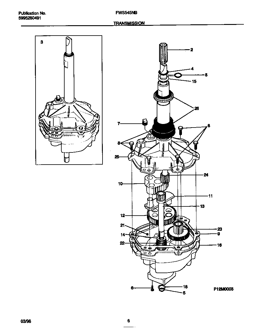 Frigidaire FWS545NBT3 transmission diagram