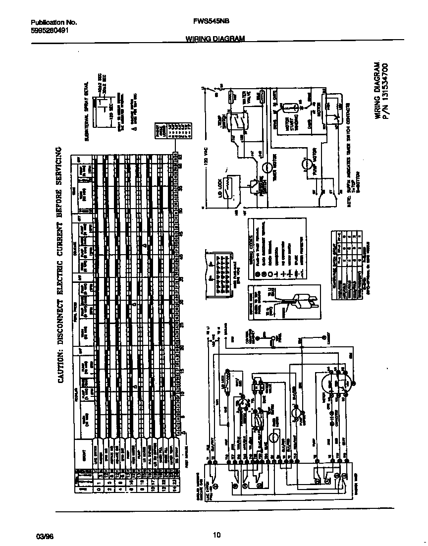 Frigidaire FWS545NBT3 wiring diagram diagram