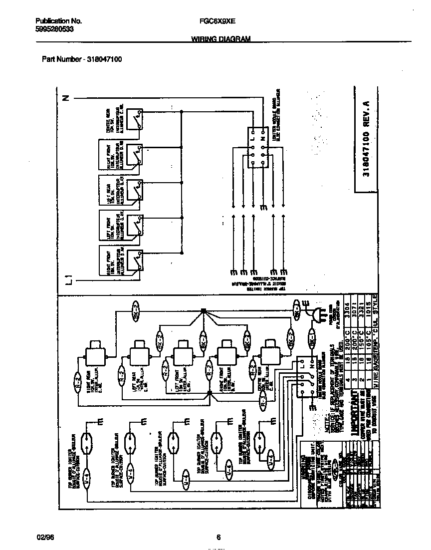 Frigidaire FGC6X9XEBA wiring diagram diagram
