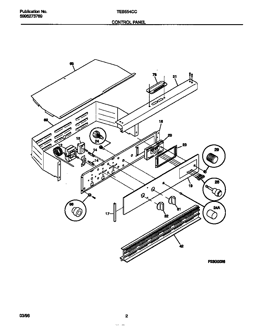 Tappan TEB554CCB1 control panel diagram