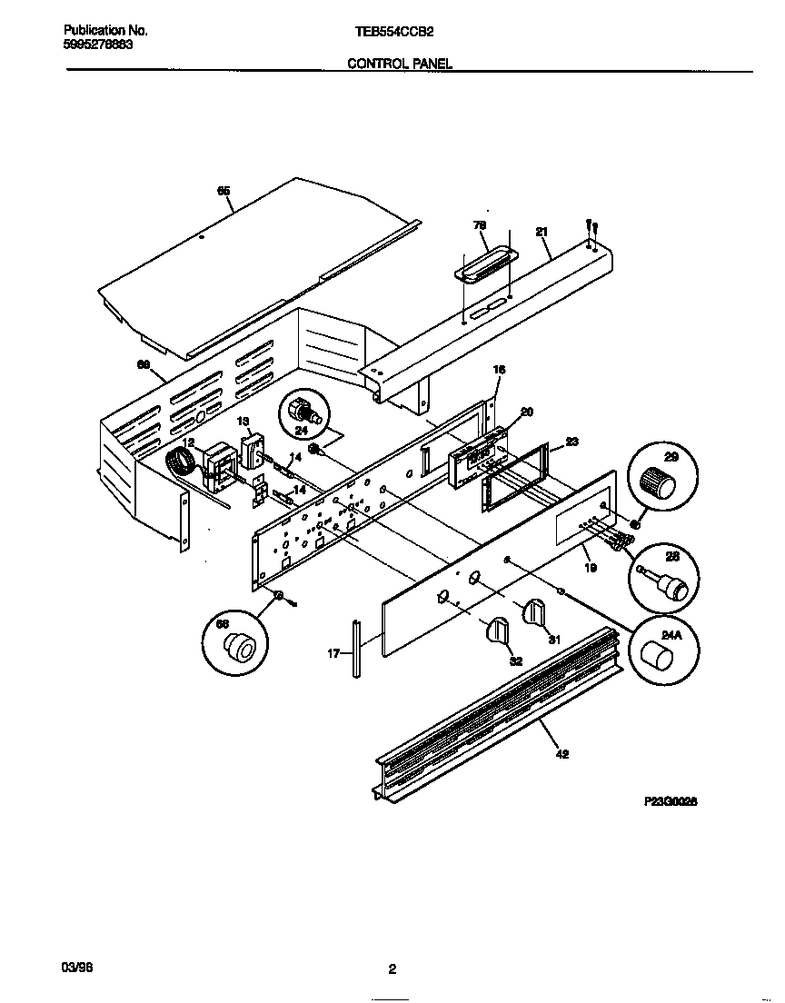 Tappan TEB554CCB2 control panel diagram