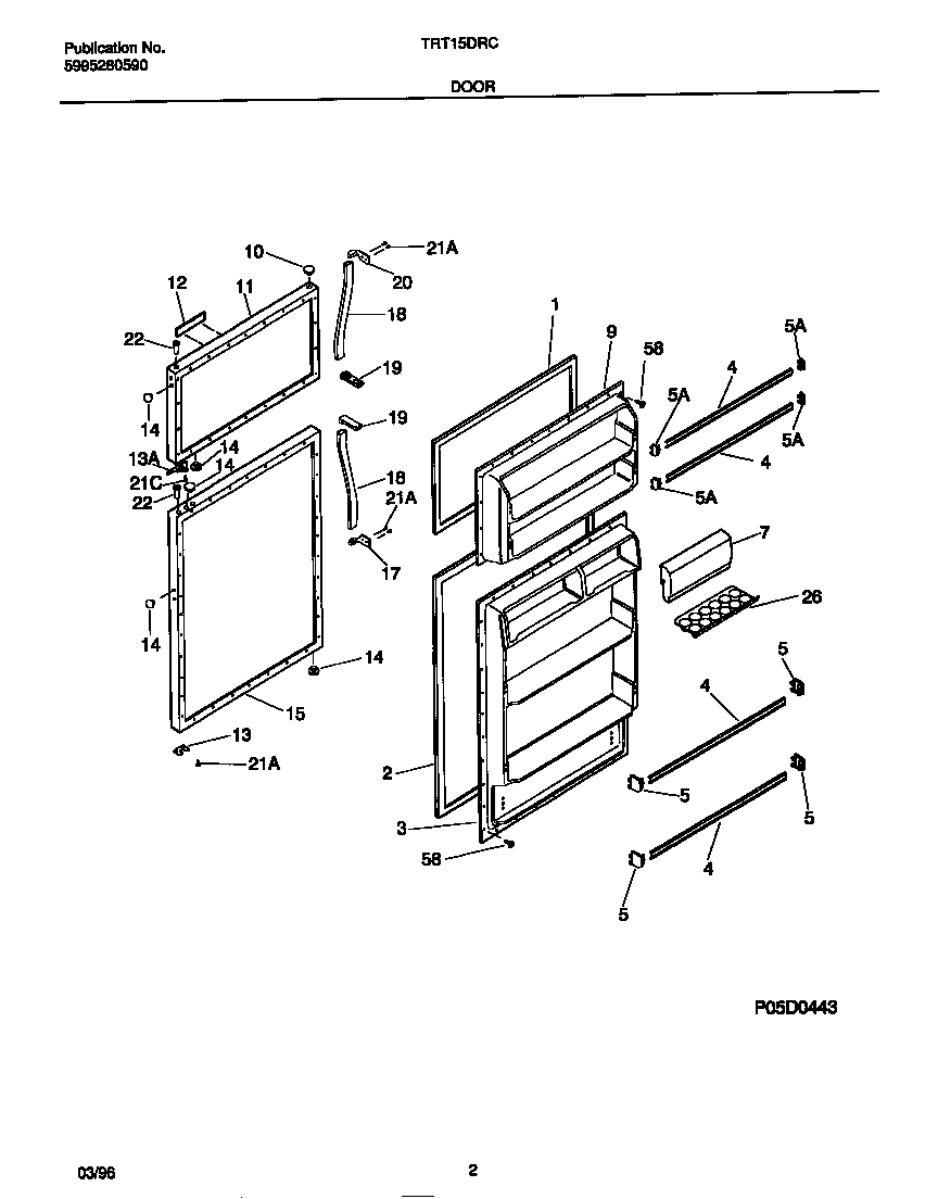 Tappan TRT15DRCW2 door diagram