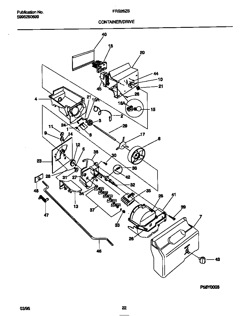 Frigidaire FRS26ZSEB0 container/drive diagram