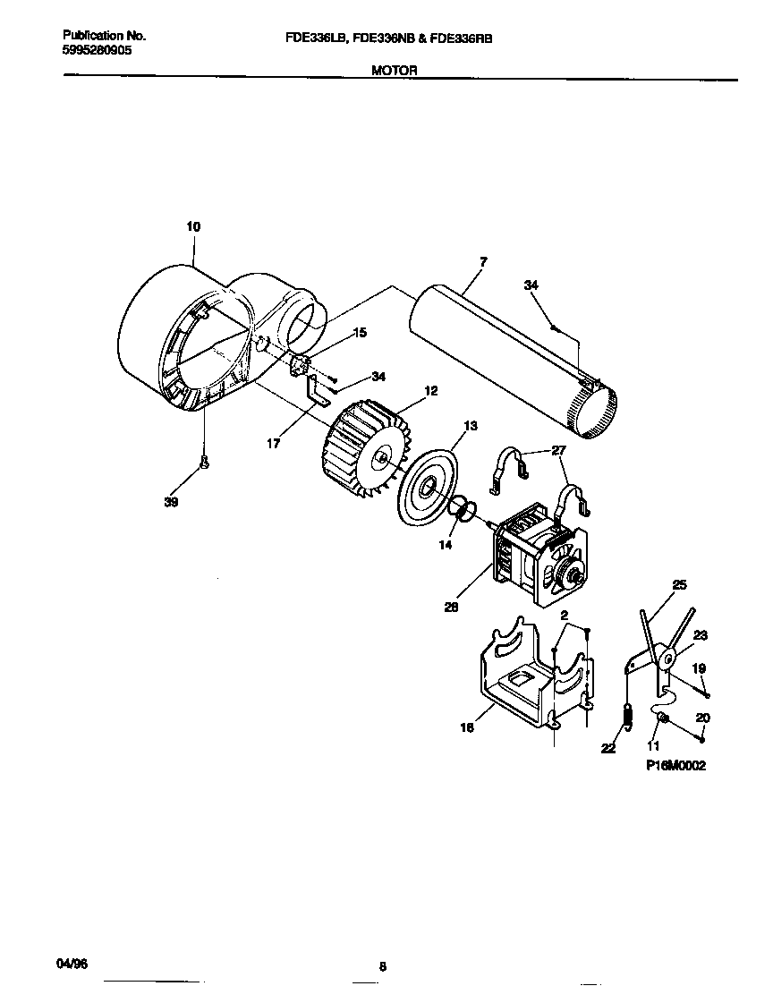 Frigidaire FDE336NBS2 motor diagram