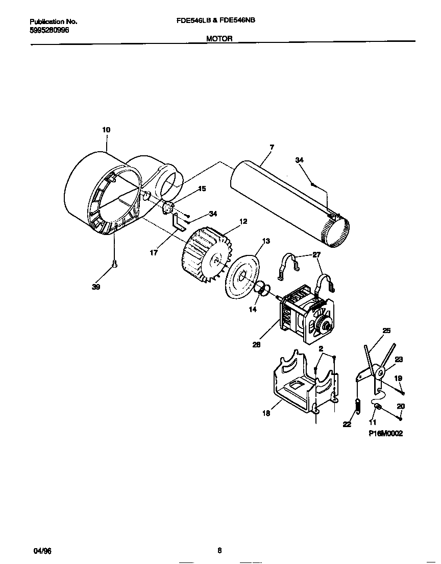 Frigidaire FDE546LBS2 motor diagram