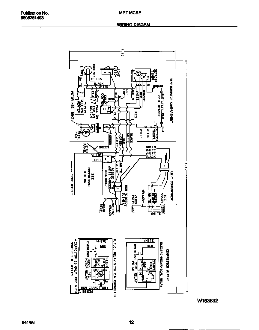 Universal/Multiflex (Frigidaire) MRT15CSEY0 wiring diagram diagram