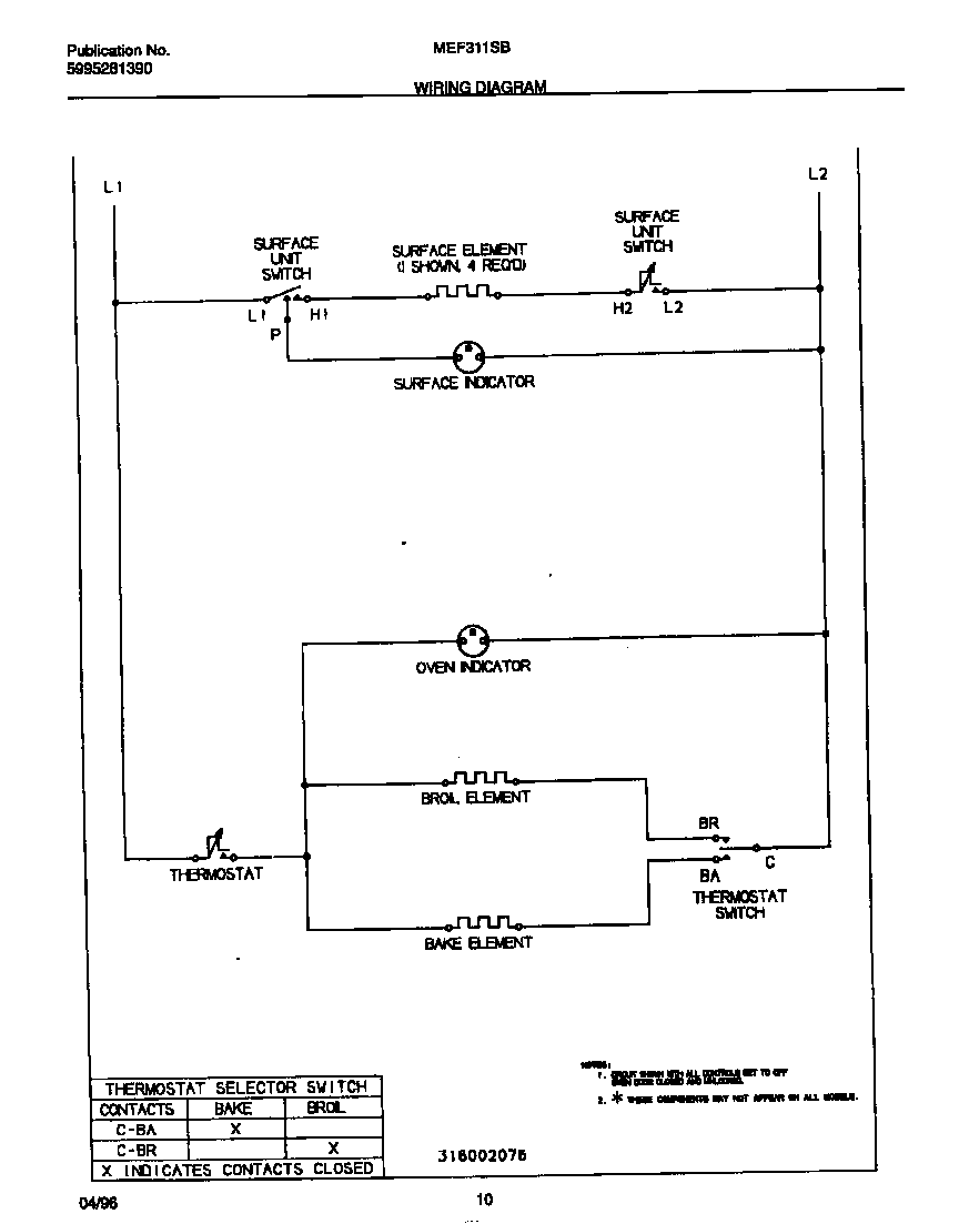 Universal/Multiflex (Frigidaire) MEF305PBDD wiring diagram diagram