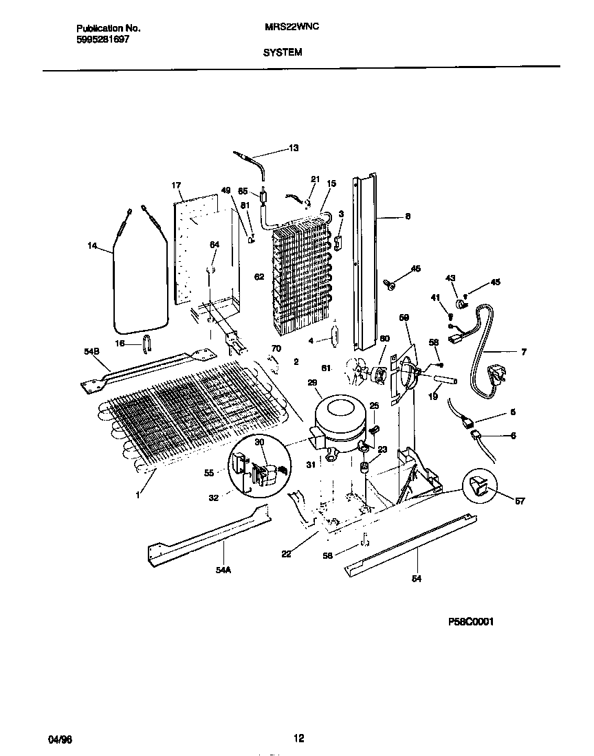 Universal/Multiflex (Frigidaire) MRS22WNCD2 system diagram
