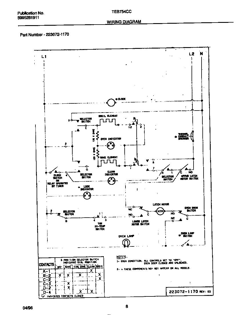Tappan TEB754CCB2 wiring diagram diagram