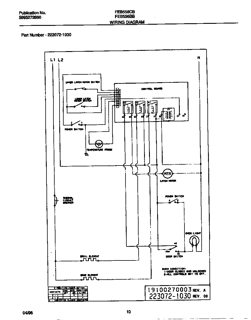 Frigidaire FEB556BBBB wiring diagram diagram