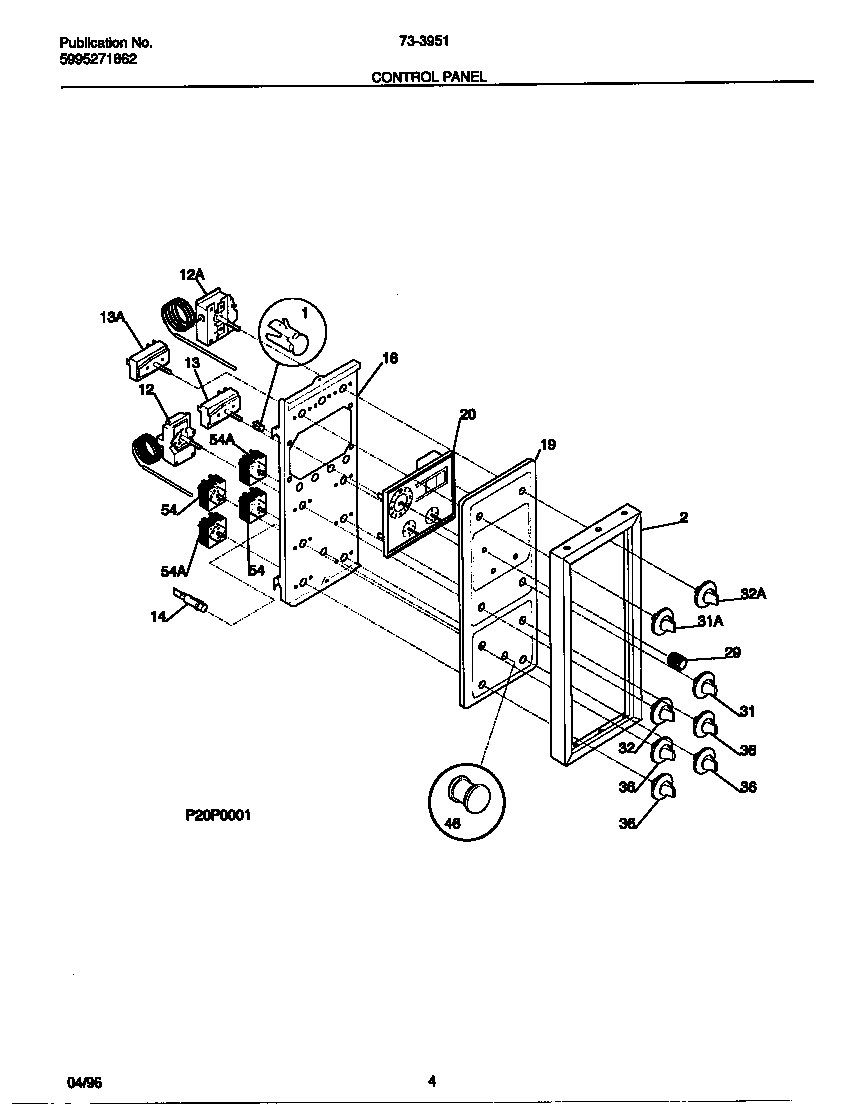 Tappan 73-3951-23-04 control panel diagram