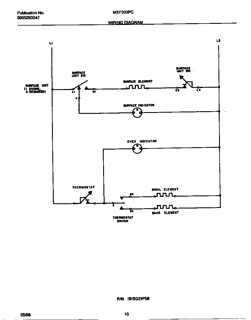 Universal/Multiflex (Frigidaire) MEF303PCDF wiring diagram diagram