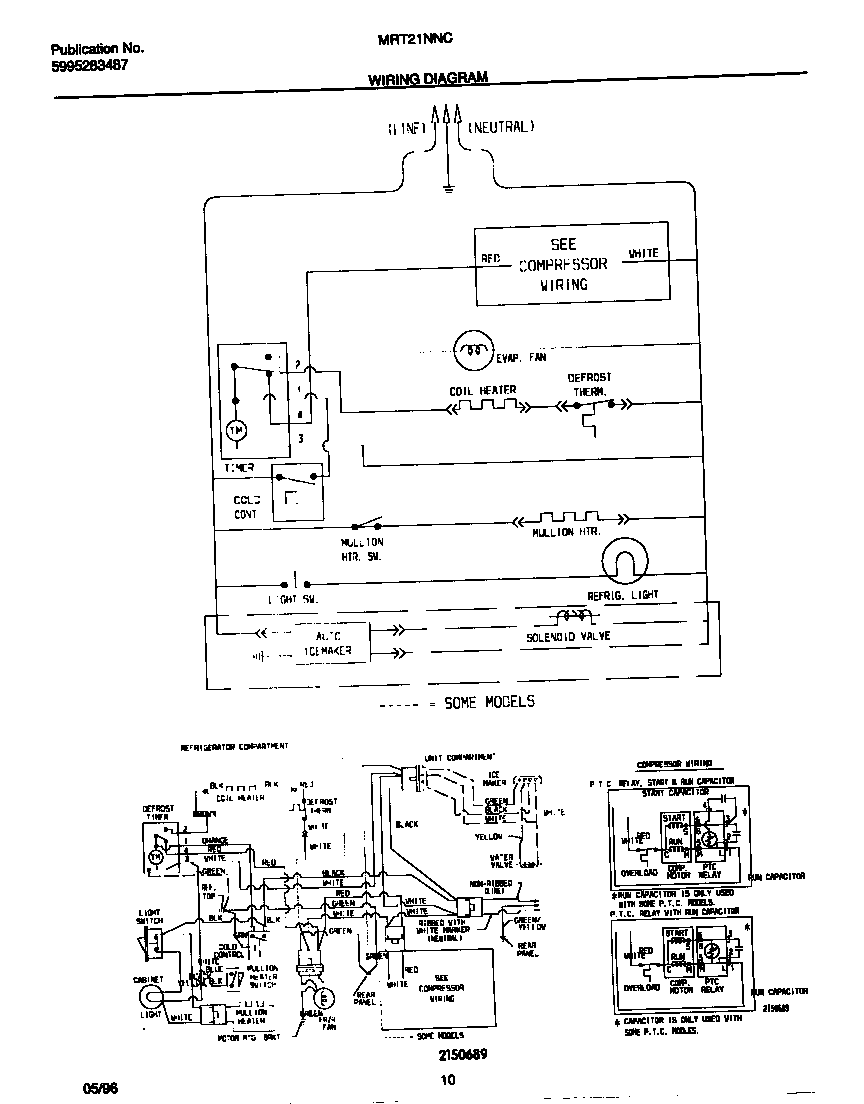 Universal/Multiflex (Frigidaire) MRT21NNCW2 wiring diagram diagram