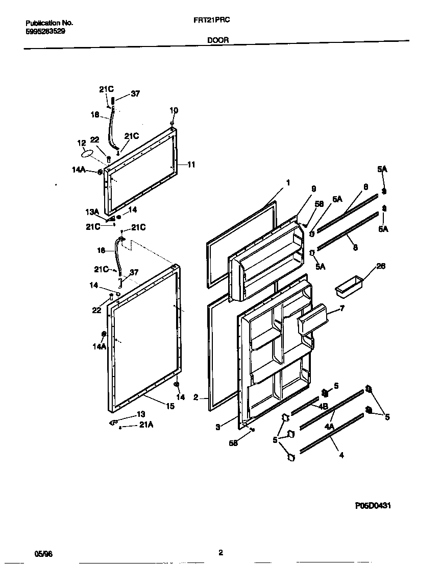 Frigidaire FRT21PRCD2 door diagram