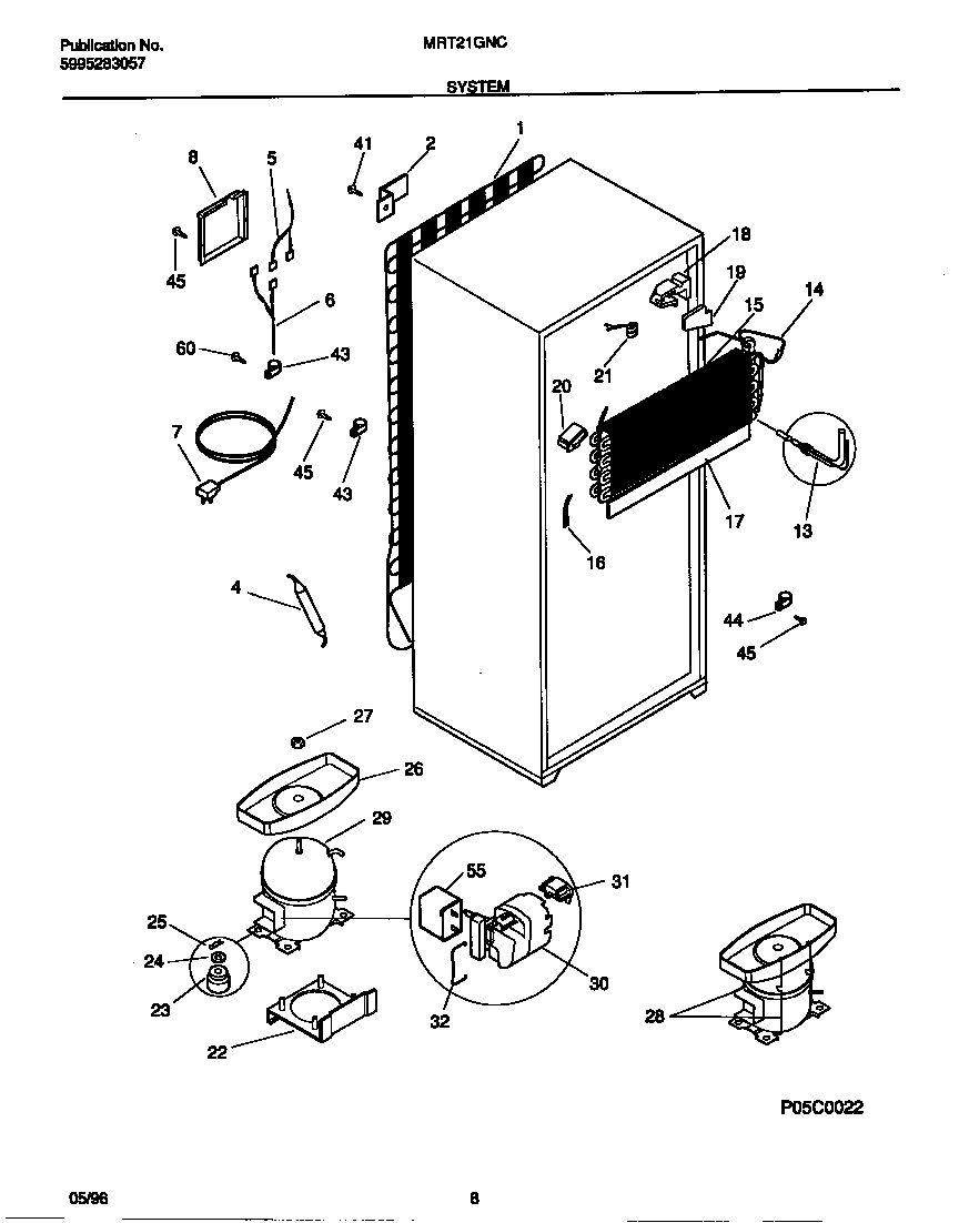 Universal/Multiflex (Frigidaire) MRT21GNCD2 system diagram