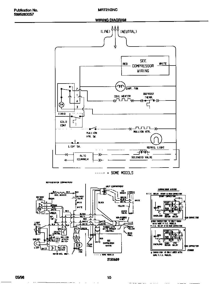 Universal/Multiflex (Frigidaire) MRT21GNCD2 wiring diagram diagram