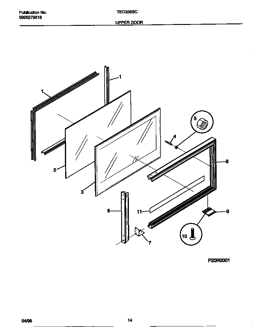 Tappan TEO356BCDC upper door diagram