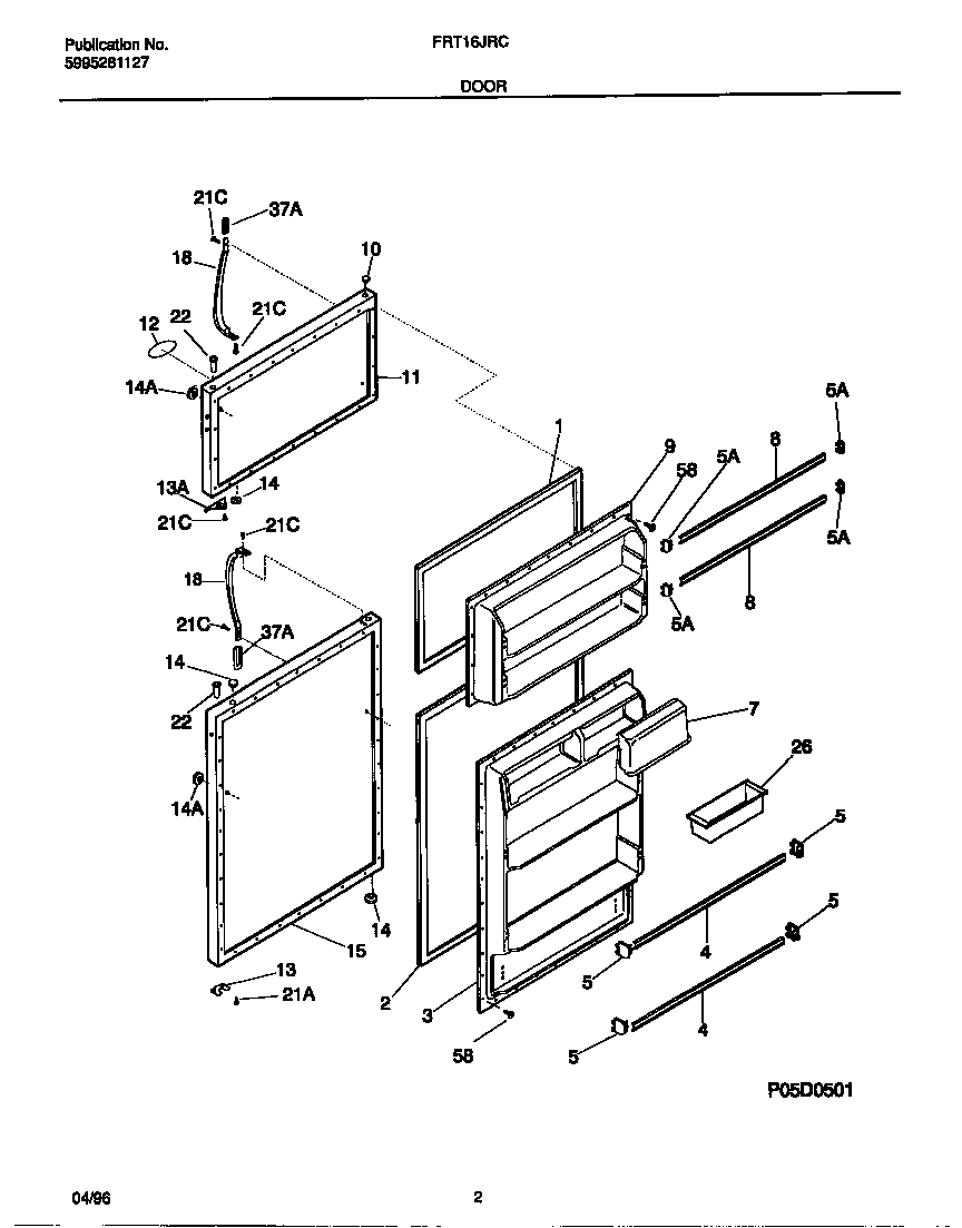 Frigidaire FRT16JRCD2 door diagram