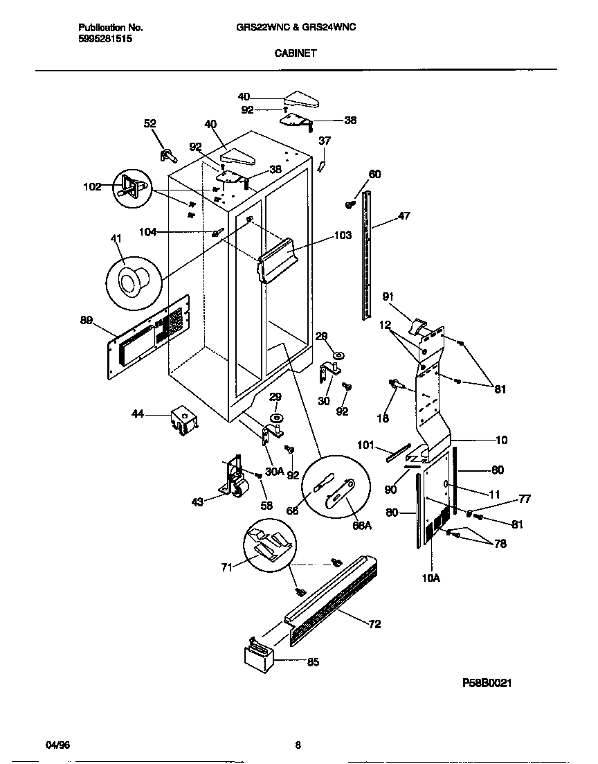 Gibson GRS22WNCW2 cabinet diagram