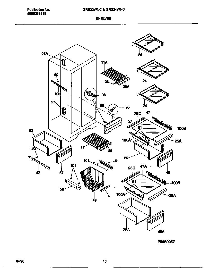 Gibson GRS22WNCW2 shelves diagram