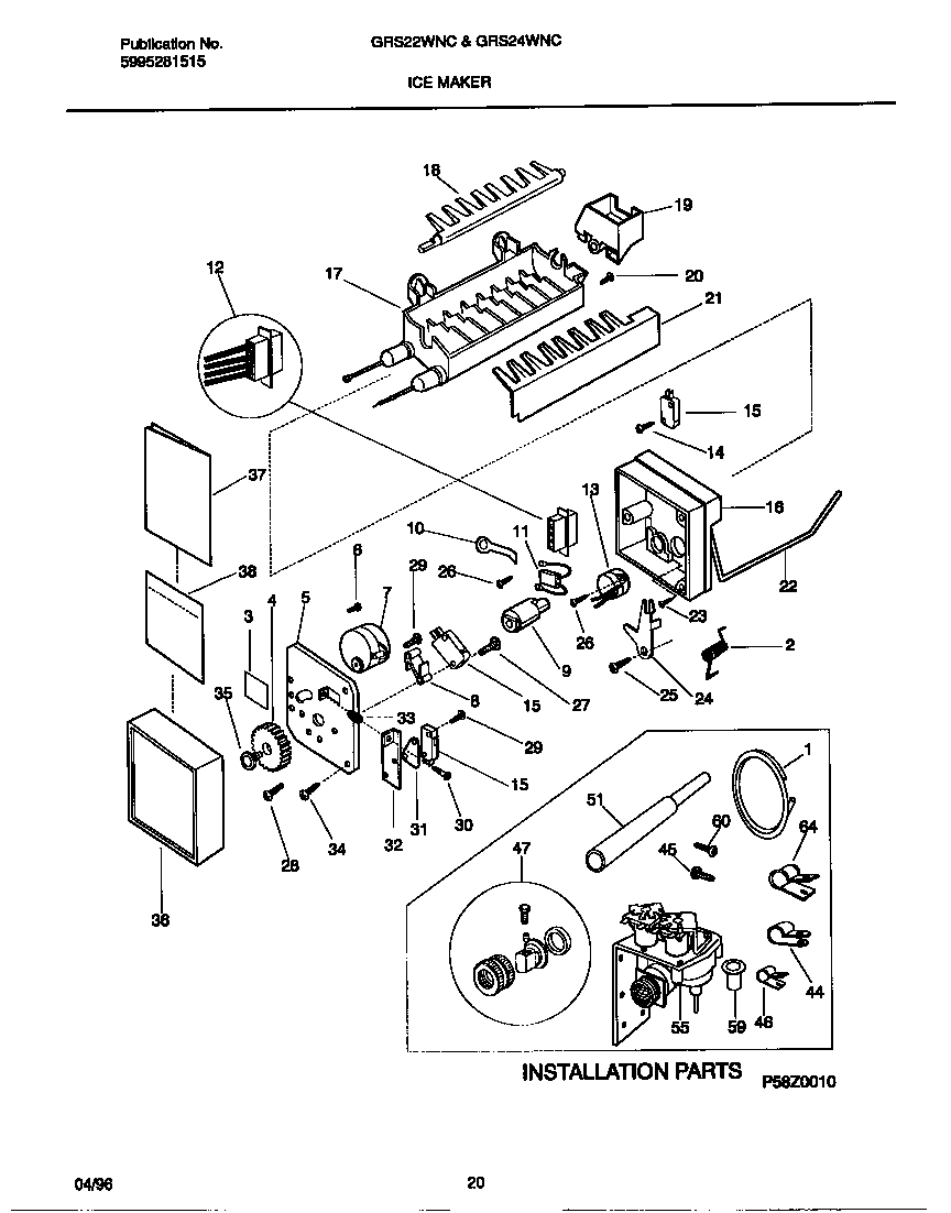 Gibson GRS22WNCW2 ice maker diagram
