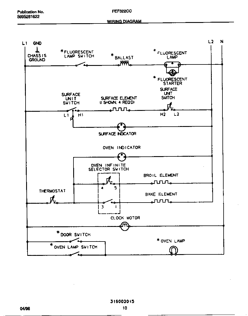 Frigidaire FEF322CCTD wiring diagram diagram