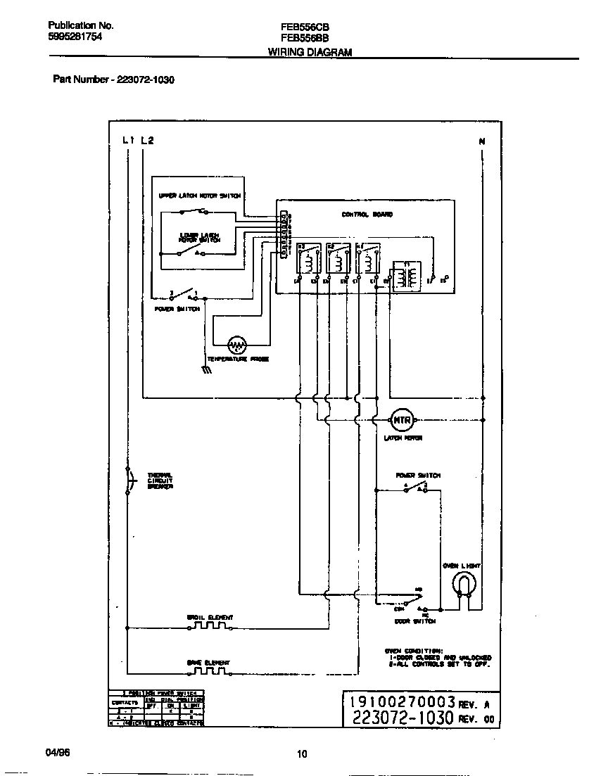 Frigidaire FEB556CBSD wiring diagram diagram