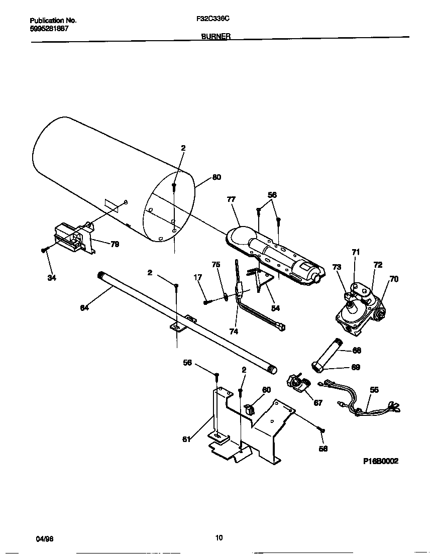 Frigidaire F32C336CT1 burner diagram