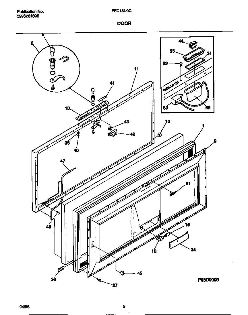 Frigidaire FFC15D9CW1 door diagram