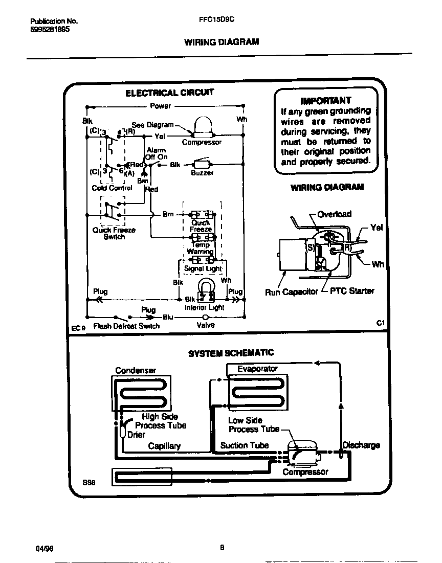 Frigidaire FFC15D9CW1 wiring diagram diagram