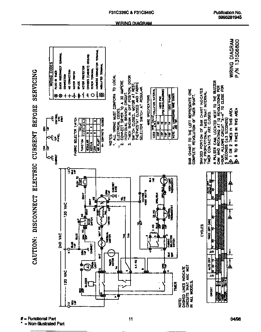 Frigidaire F31C546CS1 wiring diagram diagram