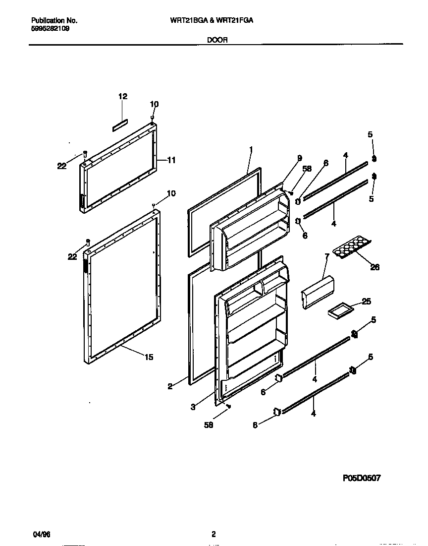 White-Westinghouse WRT21FGAW4 door diagram