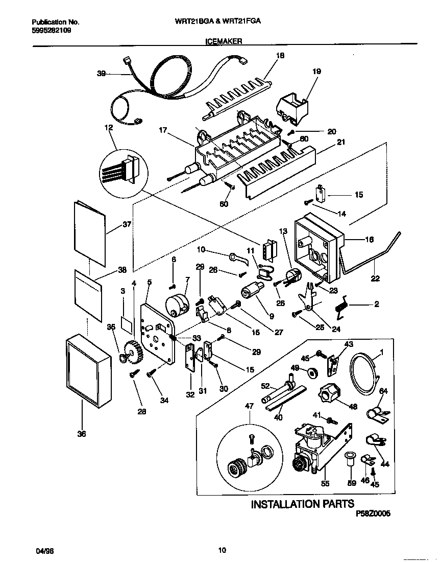White-Westinghouse WRT21FGAW4 ice maker diagram