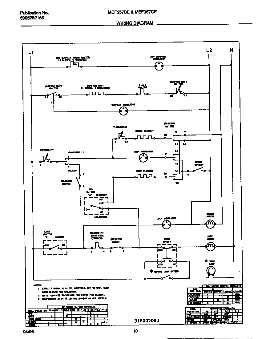 Universal/Multiflex (Frigidaire) MEF357BEDA wiring diagram diagram