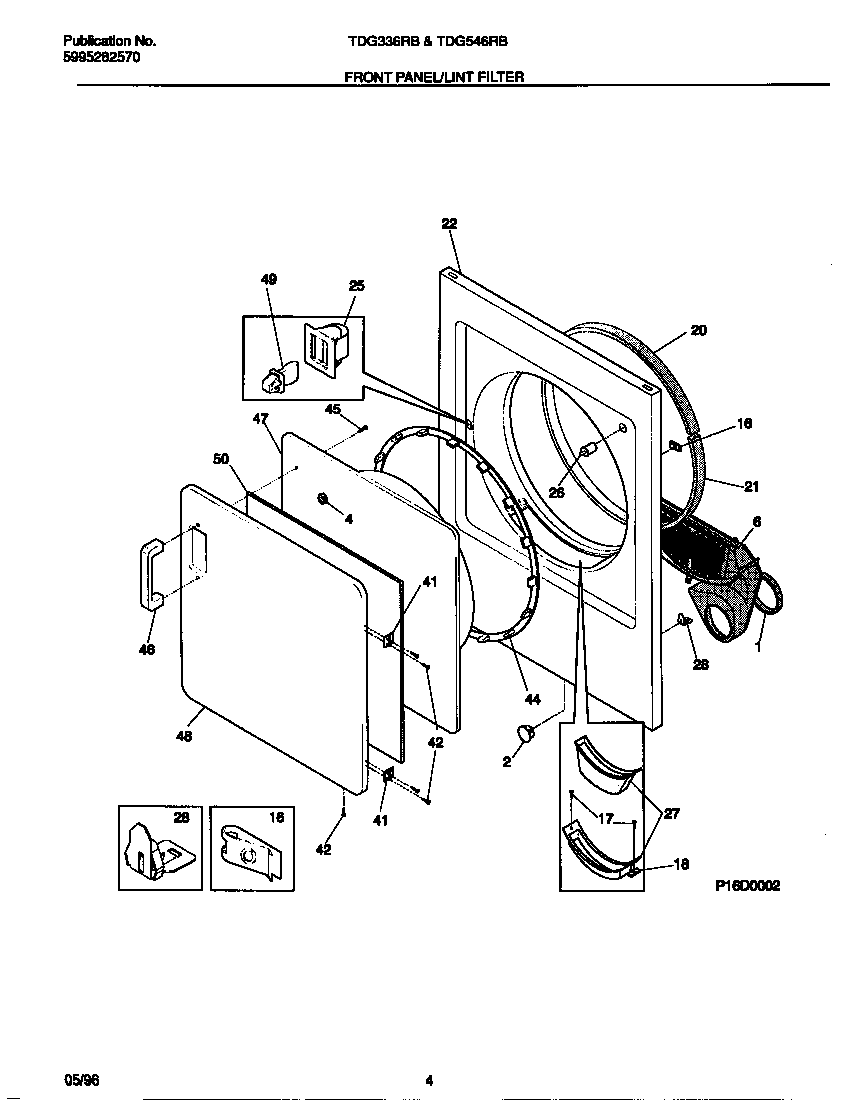 Frigidaire FEF350CCTE body diagram