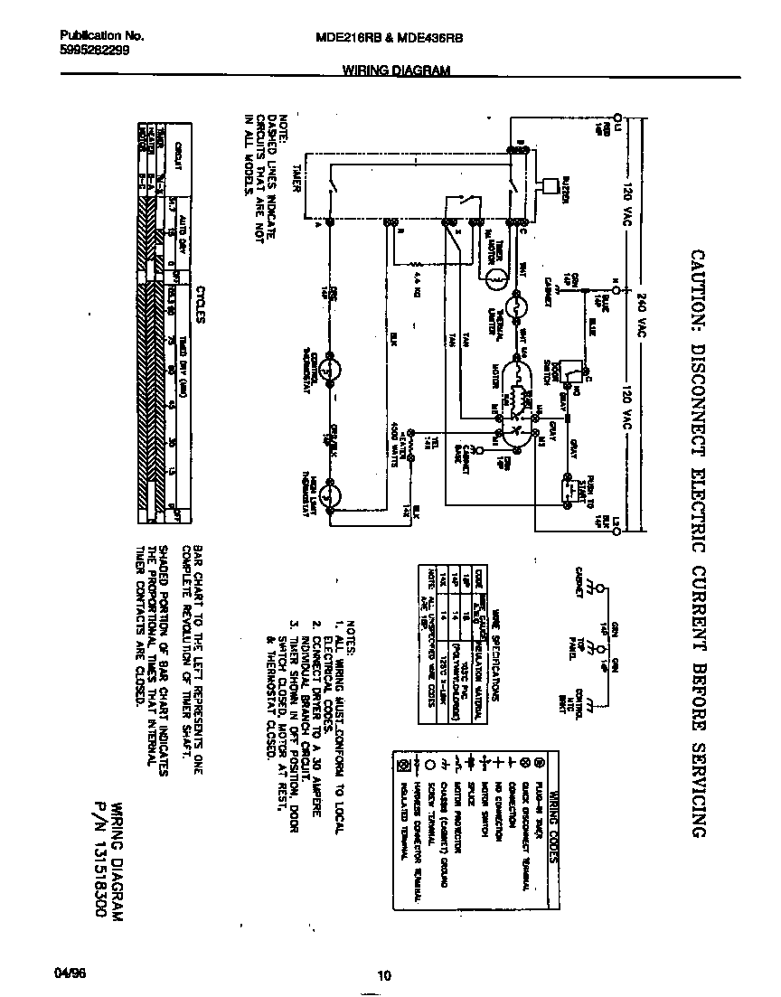 Universal/Multiflex (Frigidaire) MDE436RBD2 wiring diagram diagram