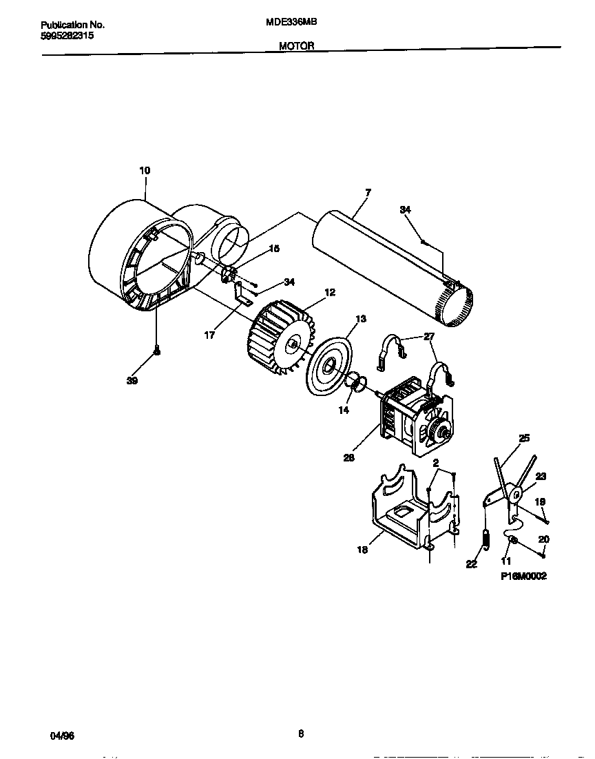 Universal/Multiflex (Frigidaire) MDE336MBD2 motor diagram